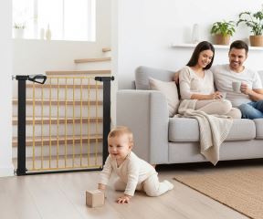 Bezpečnostní zábrana GUARDY 76–83 cm – dětská zábrana na schody a dveře (1)