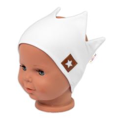 Dvouvrstvá čelenka, Hand Made, bavlna, Korunka STAR - bílá (1)