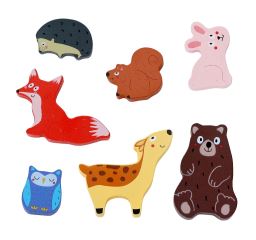 Dřevěné puzzle Lesní zvířátka propojitelné, 7 dílů (1)
