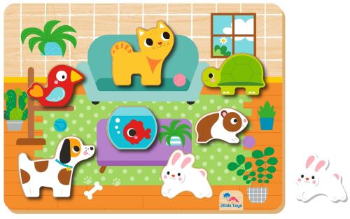 Vkládací puzzle Mazlíčci. 8 dílů