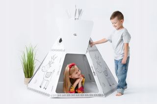 Dětský kartonový domek - Teepee stan (2)