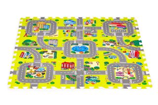 Pěnové puzzle, podložka - Město, 9 dílů (1)