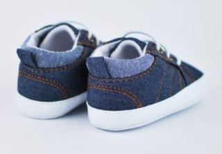Kojenecké capáčky/botičky, plátěné, jeans, Boy, (1)
