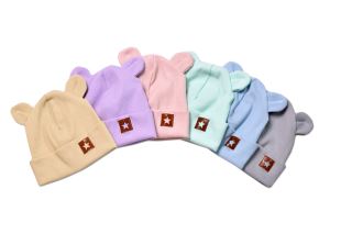 Baby Nellys Žebrovaná dvouvrstvá čepice s oušky TEDDY - sv. modrá (1)