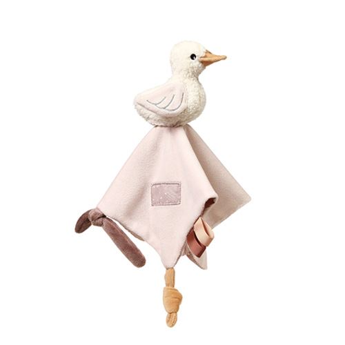 Plyšová hračka/přítulníček GOOSE ZOE držákem na dudlík, krémový (2)