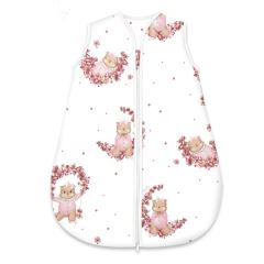 Spací vak, bavlna "AVI" celoroční na zip 74 cm, Betty - růžová