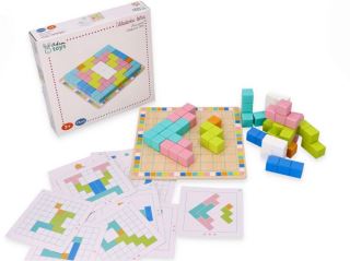 Dřevěná skládací hra TETRIS - 19ks, Adam Toys (2)