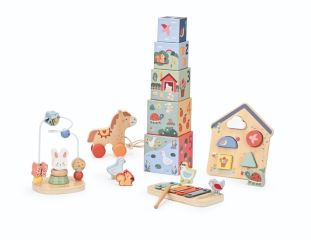 Dřevěná Montessori sada 5v1 Hraj a uč se, Lelin (1)