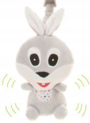 Závěsná plyšová hračka s pískátkem, Rabbit, šedá (1)