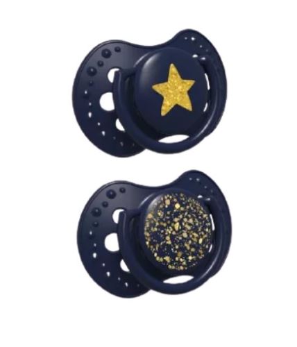 Lovi Silikonové dynamické dudlíky 3-6m, Stardust - modré
