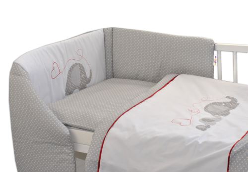 Mantinel rovný 180 cm - Sloníci se srdíčkem (1)