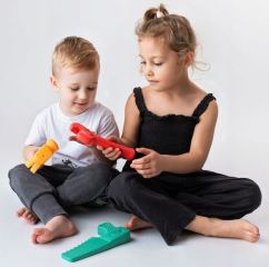 Gumové měkké nářadí Hencz Toys, pastelové - 3 ks (5)