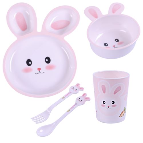 Sada dětského nádobí 5D pro děti - Zajíček