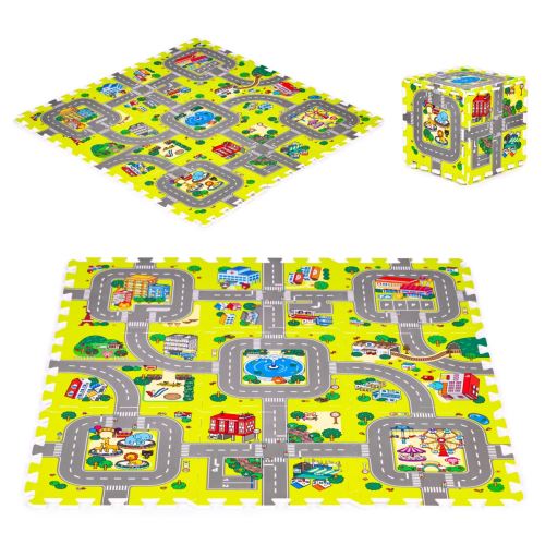 Pěnové puzzle, podložka - Město, 9 dílů