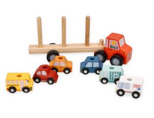 Dřevěný odtahový vůz s autíčky – Adam Toys (3)