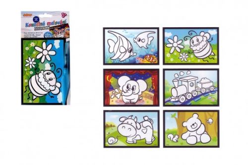 Kouzelné malování vodou asst 6 druhů na kartě 11x21cm 18ks v boxu (224425)