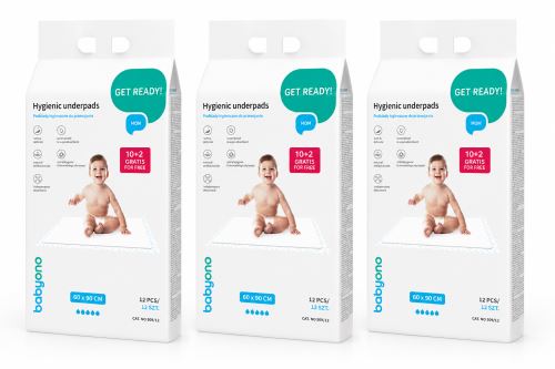 Komplet Hygienické podložky BabyOno 60×90 cm – komplet 3 balení (30+6 ks zdarma)
