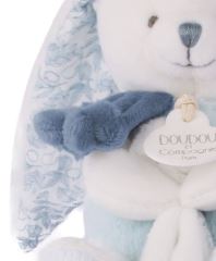 Doudou Dárková sada Plyšový králíček s dečkou 10 cm modrý (3)