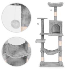 Velké škrabadlo pro kočku 146 cm - šedé (7)