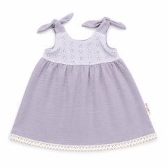Baby Nellys Letní lehoučké mušelínové šaty Summer - šedé (1)