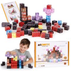 Krychlové magnetické stavební kostky pro děti, sada 86 ks