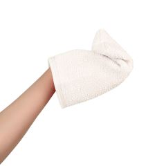 Dětská mycí rukavice XL Akuku – 100% bavlna, 15×20 cm, od narození, krémová (3)
