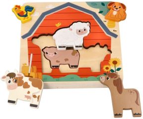 Dřevěné vrstvené puzzle, Farma, přírodní (3)