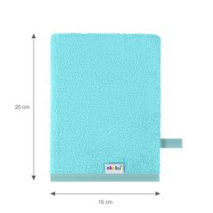 Dětská mycí rukavice XL Akuku – 100% bavlna, 15×20 cm, od narození, tyrkysová (4)