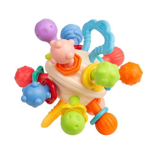 Toyz Edukační hračka 2v1 chrastítko a kousátko – senzorická, omyvatelná