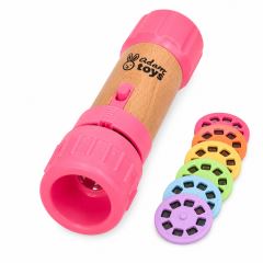 Dětská svítilna s projektorem Adam Toys – 48 obrázků, 6 disků, růžová, 3+