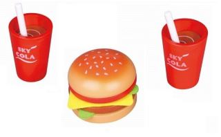 Lelin Dřevěná hračka - Fast food sada (1)