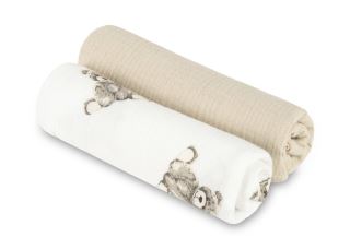 Mušelínové pleny krešované 60×75 cm Teddy beige – sada 2 ks