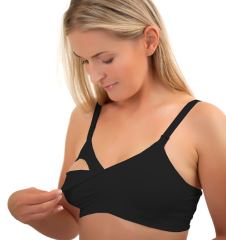 Kojící podprsenka černá, C - 70-75 cm