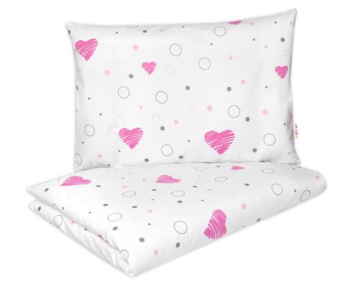 Dětské povlečení, bavlna 2D 140x200/70x80, I love Girl, Baby Nellys, růžová/bílá (534005)