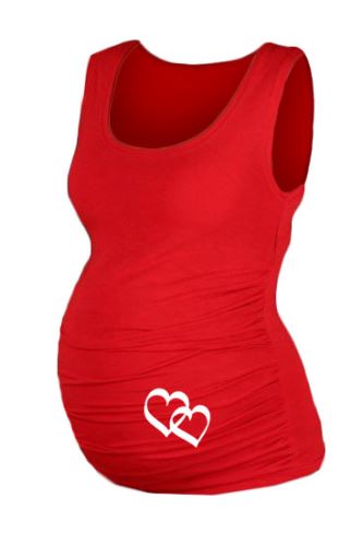 Mamitati Top, tílko Dana s potiskem Srdíček  - červené (1)