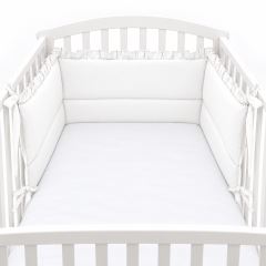 Mantinel s volánkem do postýlky 120 x 60 cm, 180cm Royal - bílý, Baby Nellys (2)
