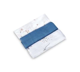 Mušelínové pleny pro miminko SOFT - 3 ks, 70x80 cm, modré