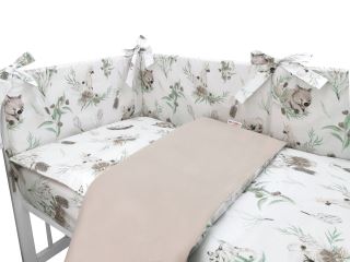 3-dílná sada Mantinel s povlečením, bavlna/velvet, Exotika, béžová/bílá (1)