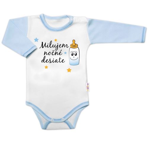 Body dl. rukáv s vtip. textem Baby Nellys, Milujem nočné desiate, kluk (477391)