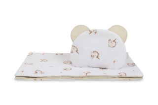 Set do kočárku Jednorožec, bavlněný 54 × 74 cm + polštářek 28 × 36 cm, béžový