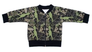 Stylová bavlněná tepláková souprava G-baby,  Dino - khaki/černá (2)