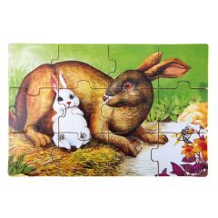 Bino Dřevěné puzzle v krabičce zvířátka (1)