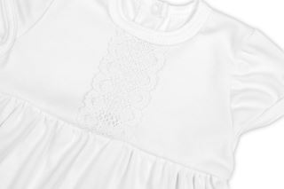 Luxusní šatičky s krajkou SOFIA, krátkým rukávek + čelenka ,2D sada, bíle (4)