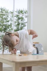 Lelin Dřevěná hračka - Kávovar medvídek s doplňky (1)