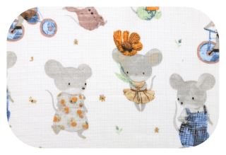 Tetrová plenka 70×80 cm Basic, 100% bavlna, Myška na kole - 1ks (1)