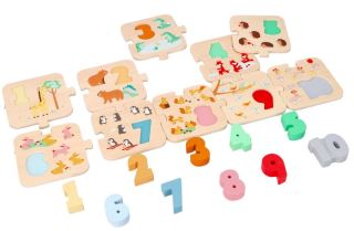Dřevěné puzzle se zvířátky - učíme se počítat (3)
