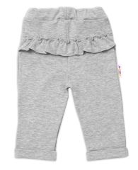 BABY NELLYS Dětská tepláková souprava s volánkem SWEET LADY - růžová, šedá, (3)