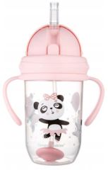 Canpol babies Nevylévací hrníček se slámkou a závažím Exotic Panda - růžový, 270 ml (1)