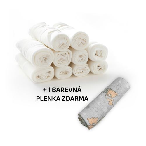 Kvalitní bavlněné pleny TETRA BASIC 80x80cm, 10ks v bal. + 1 ks zdarma