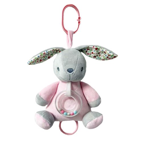 Hrací skříňka Králíček růžový 18 cm, 0m+